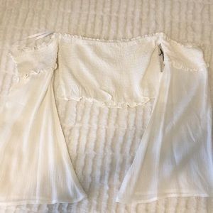 Cotton Candy LA off the shoulder crop top